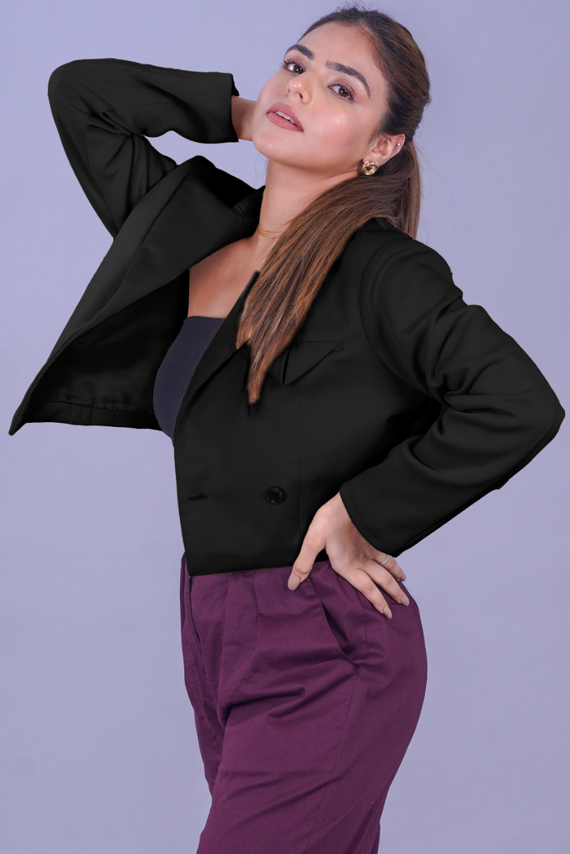 Black Cropped Blazer