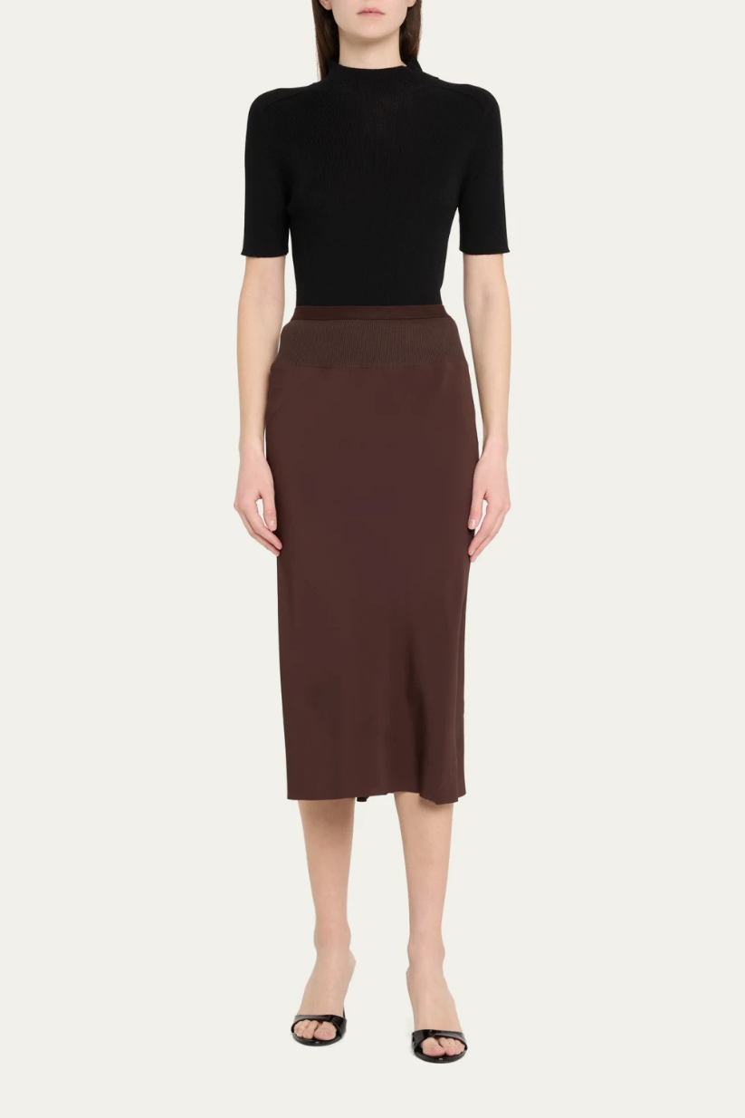 Mocha Brown Pencil Skirt – Elegant Tailored Skirt for Women