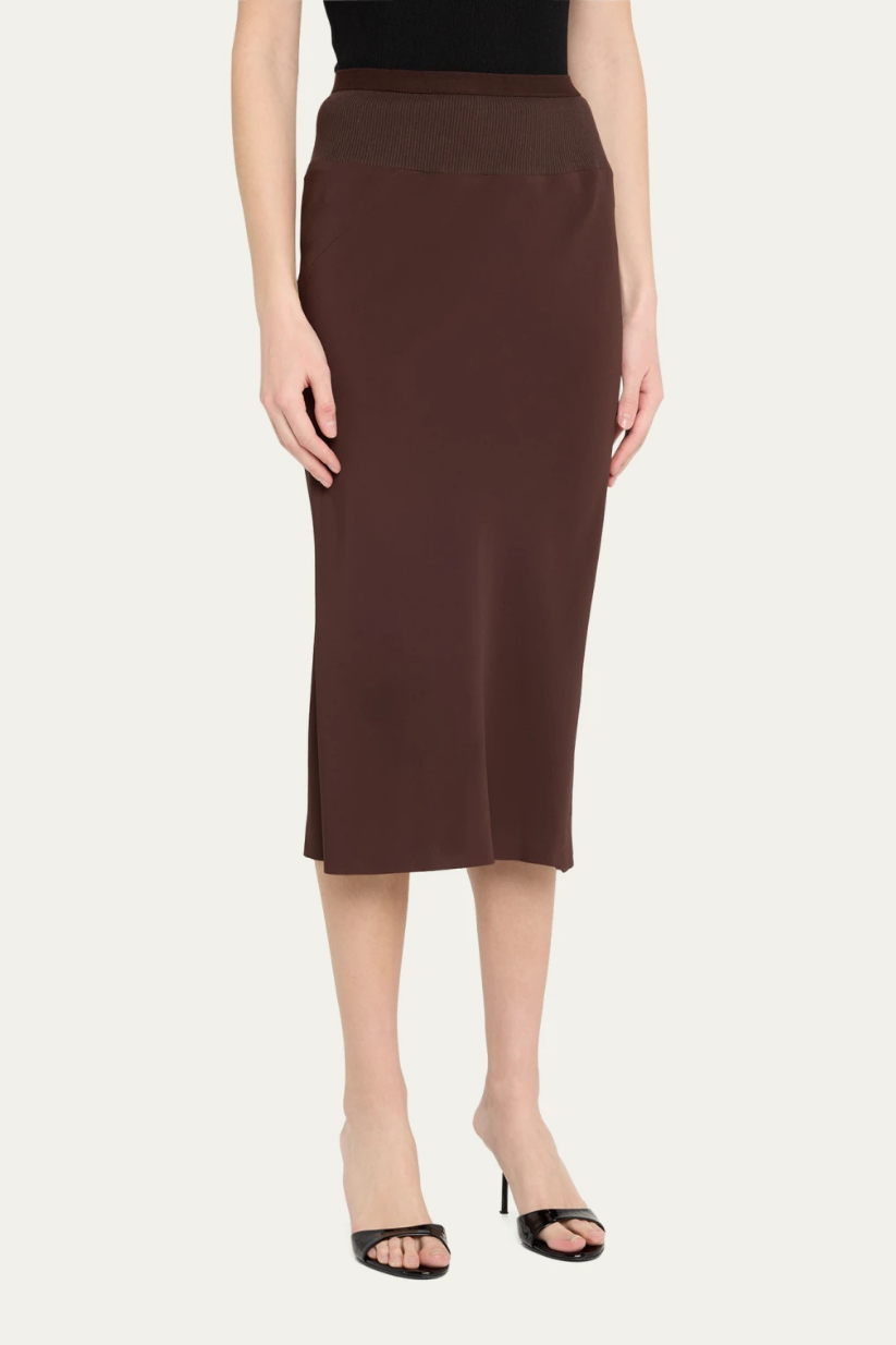 Mocha Brown Pencil Skirt – Elegant Tailored Skirt for Women