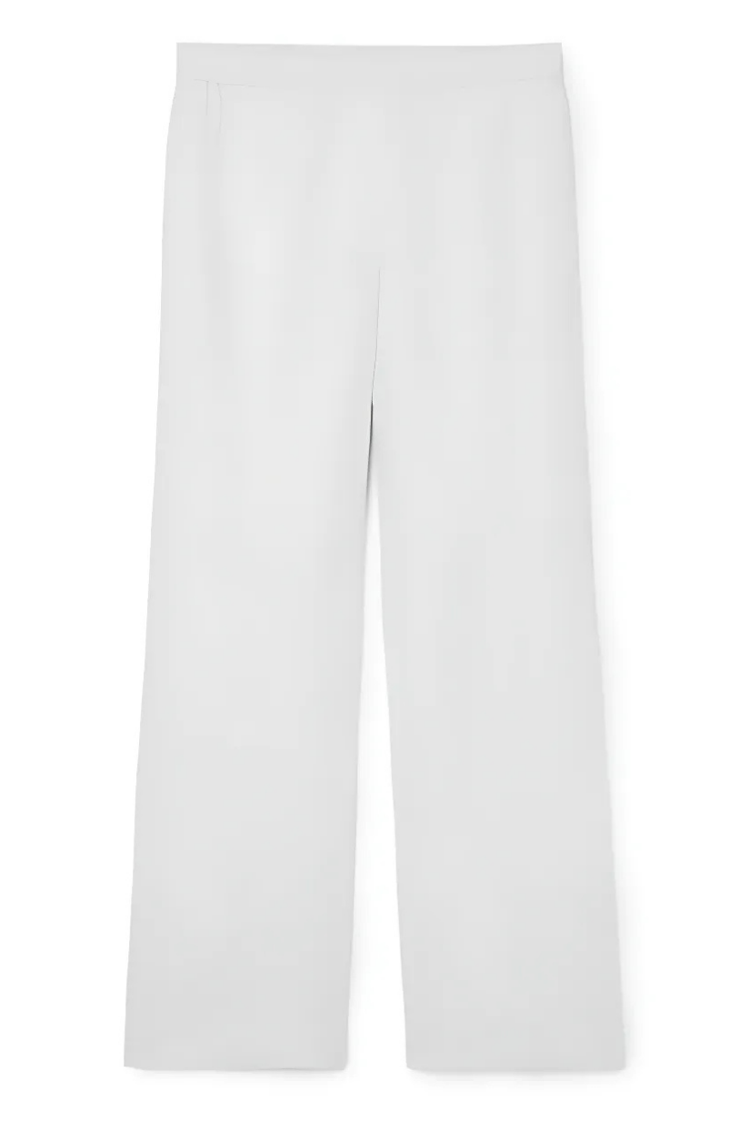 White Linen Co-ord Set – Half-Sleeve Shirt & Straight-Leg Pants