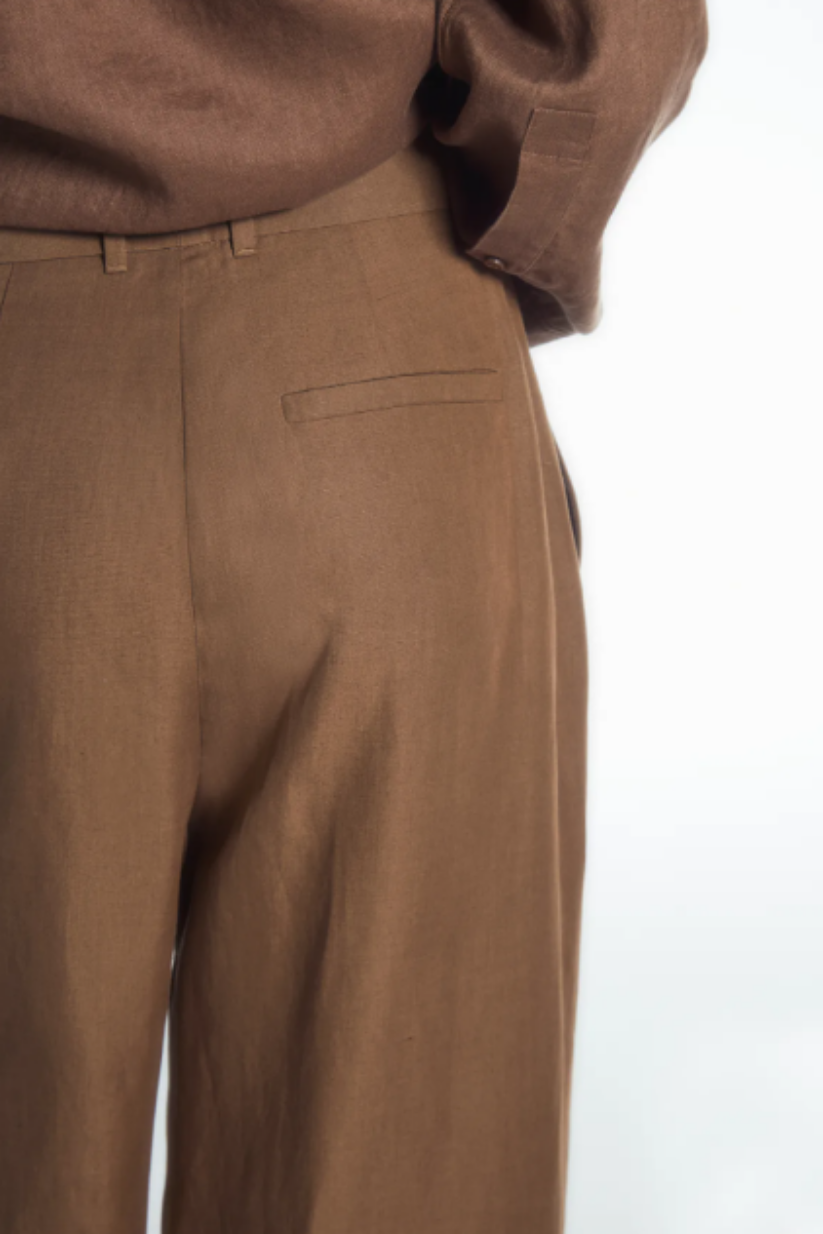 Brown Linen Shirt and Pants Set – Co-ord for Women