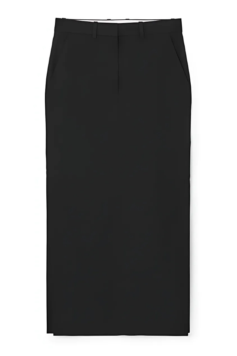 Black Linen Co-ord Set – Blazer & Pencil Skirt for Women