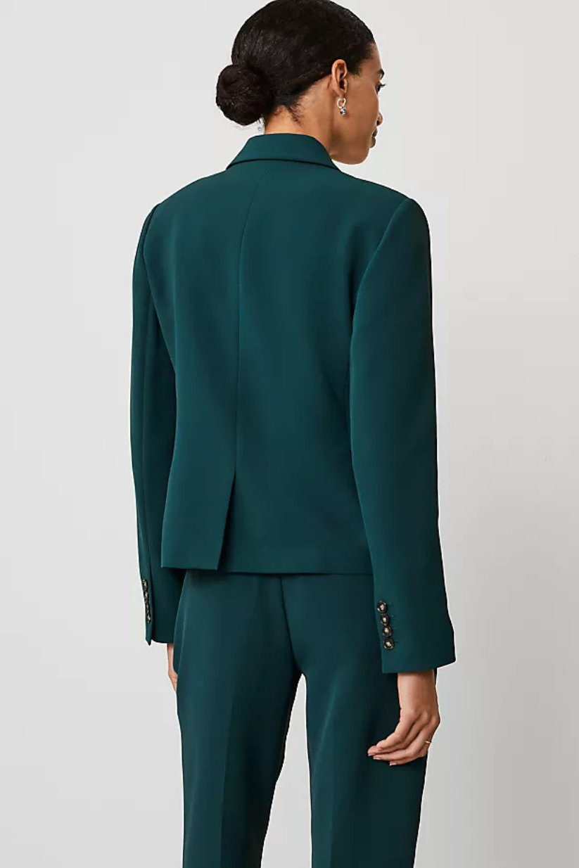 Dark Green One Button Blazer