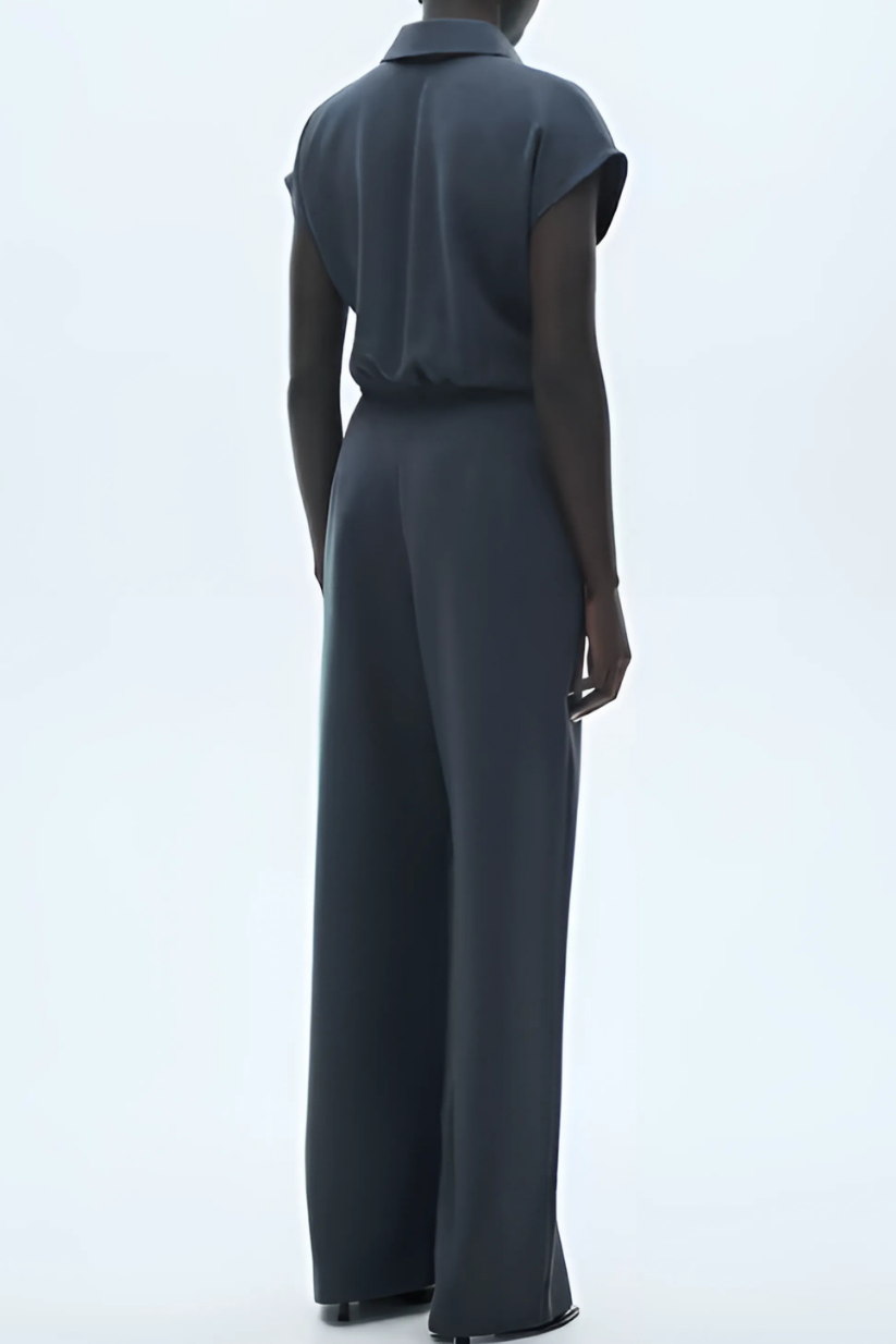 Dark Grey Belted Detail Jumpsuit