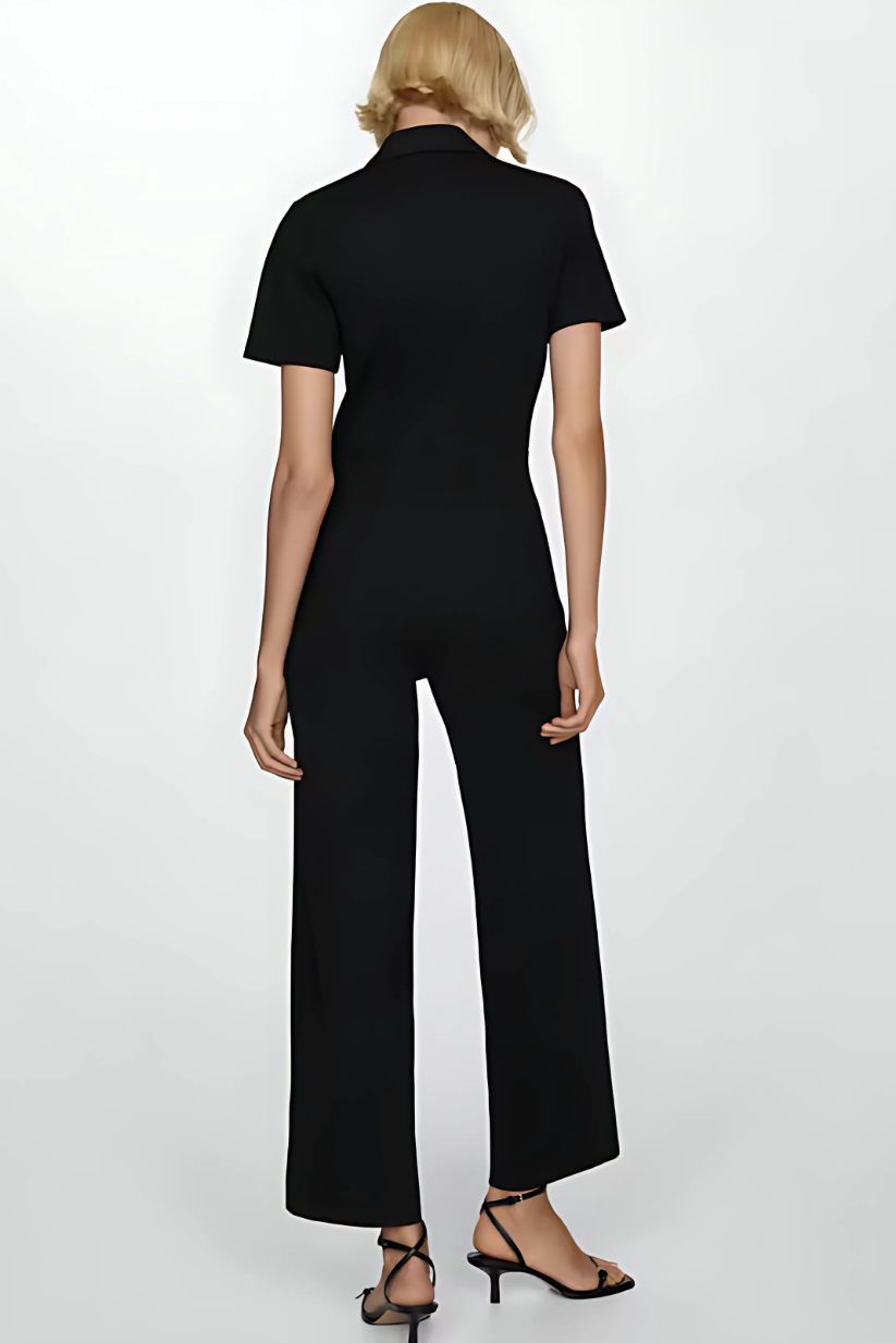 Black Zipper Jumpsuit
