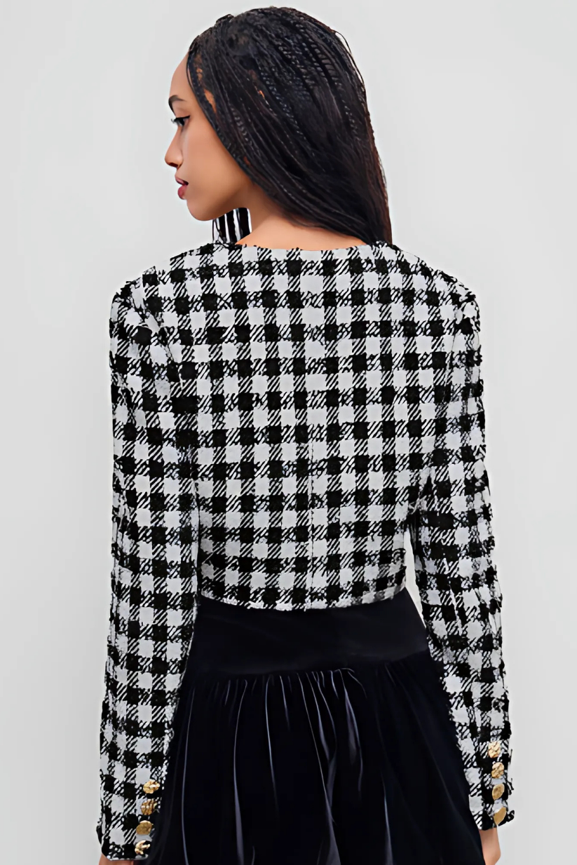 Black Checkered Tweed Jacket