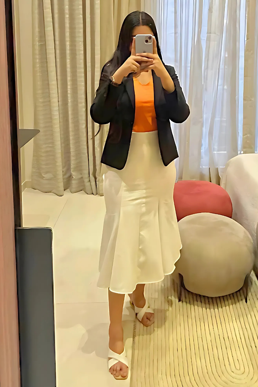 White Mermaid Silhouette Skirt