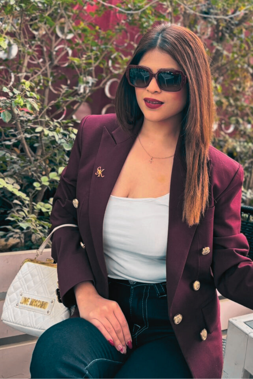 Plum Double Breasted Blazer for Women – Elegant Formal Office Wear