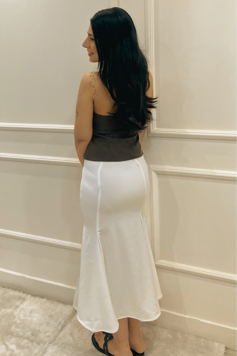 White Mermaid Silhouette Skirt