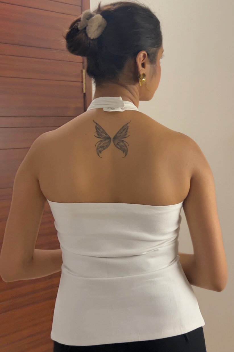 White Linen Halter Neck Top