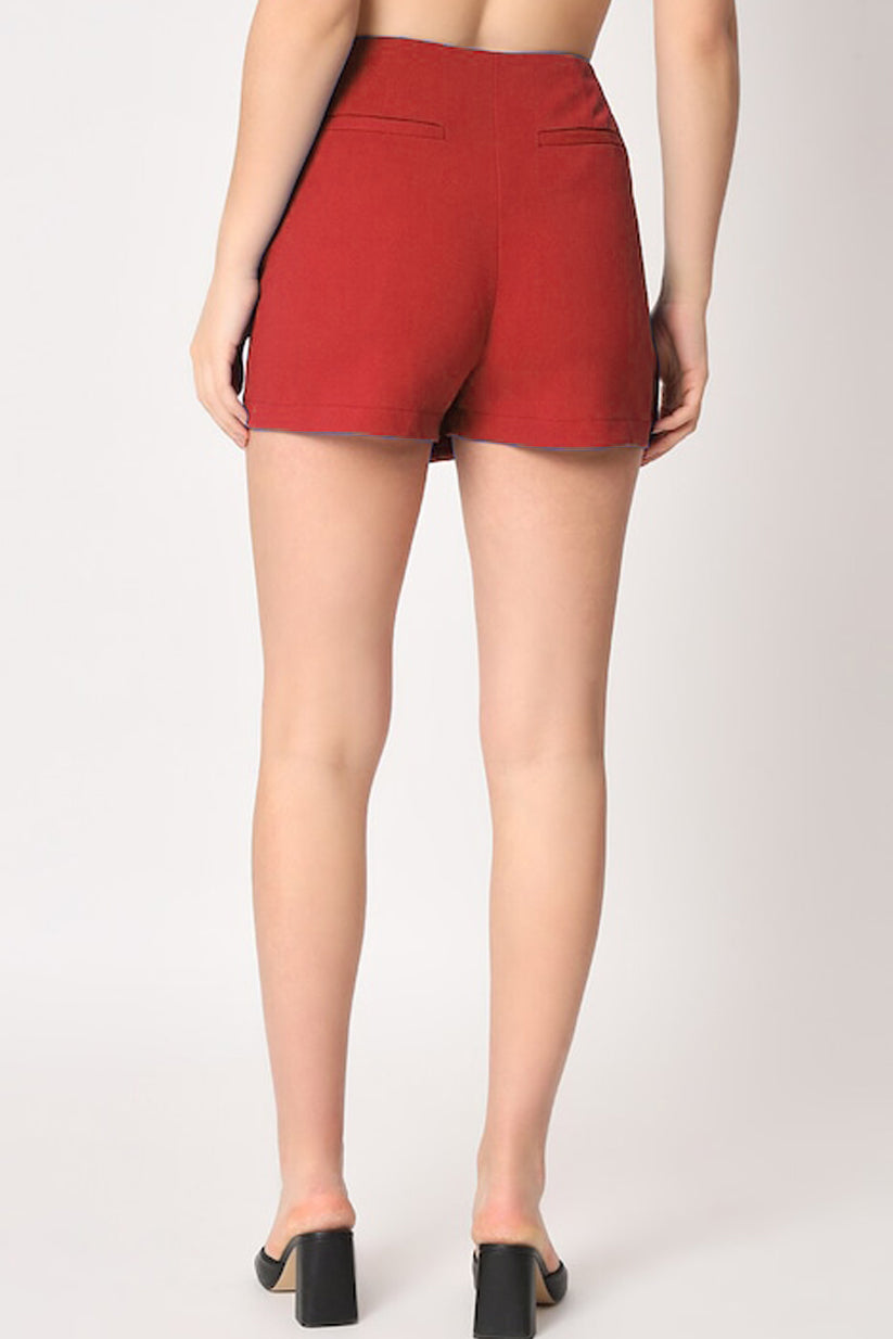 Red Skort – Women’s Short Skirt, Office‑Ready