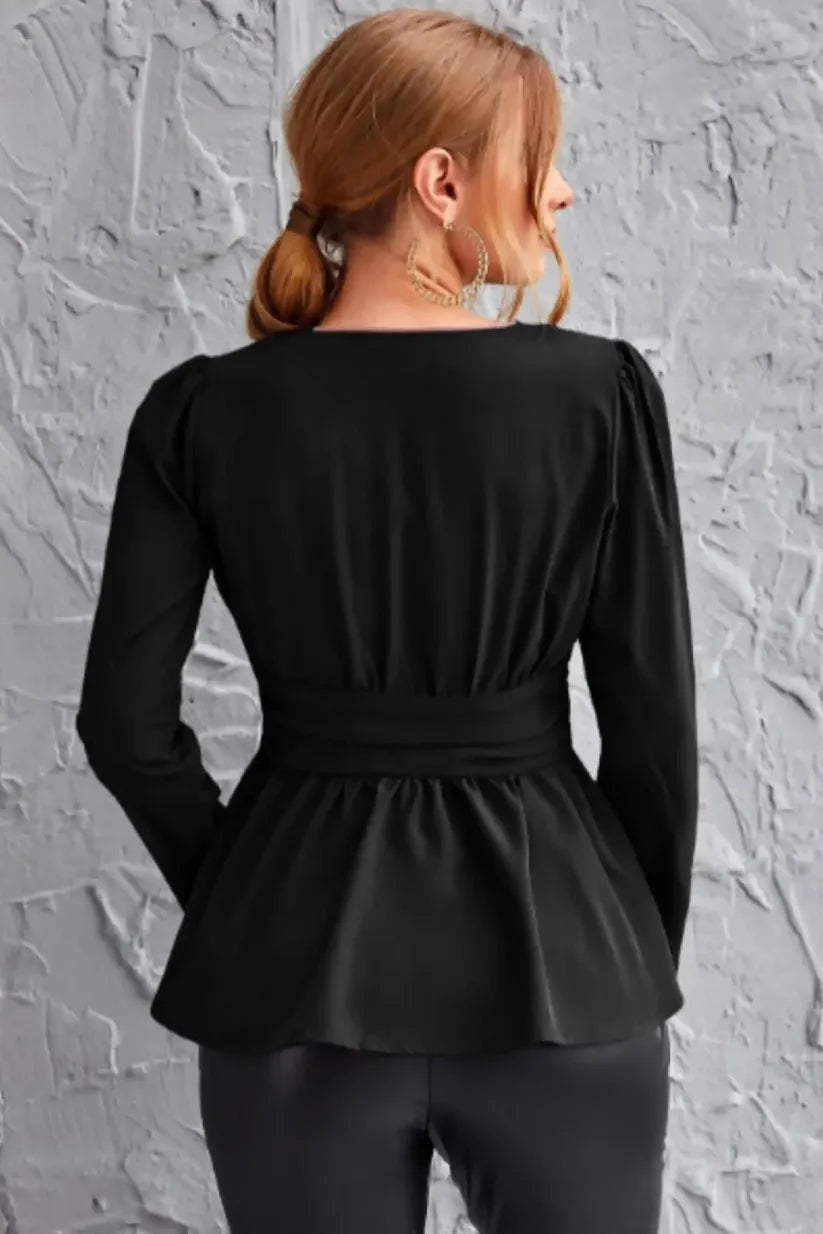 Black Peplum Top