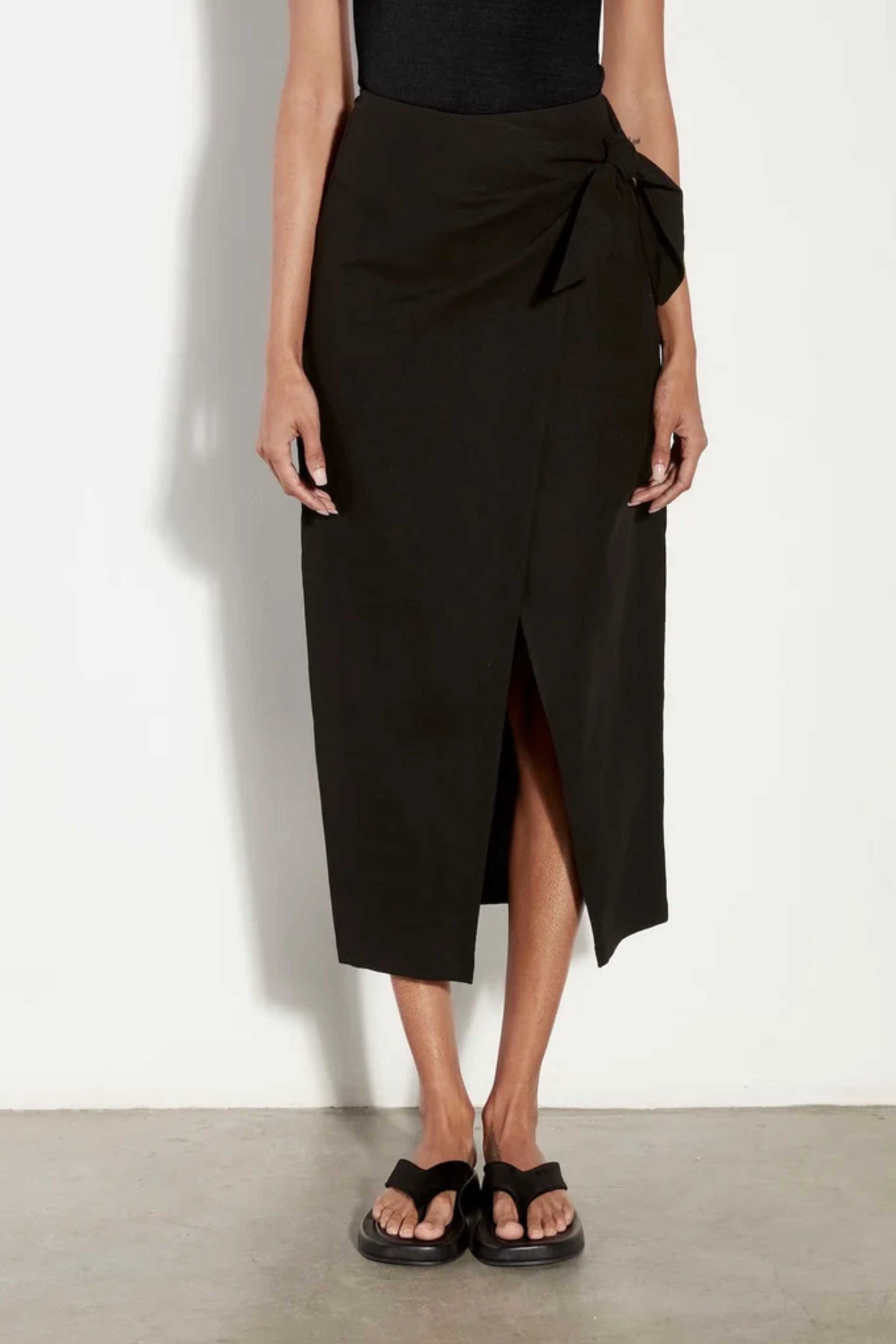 Black Linen Sarong Skirt