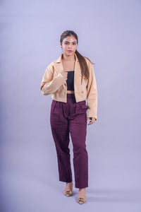 Notch Collar Cropped Blazer - This chic blazer features a classic notch collar and a trendy cropped length, making it a versatile addition to your wardrobe.