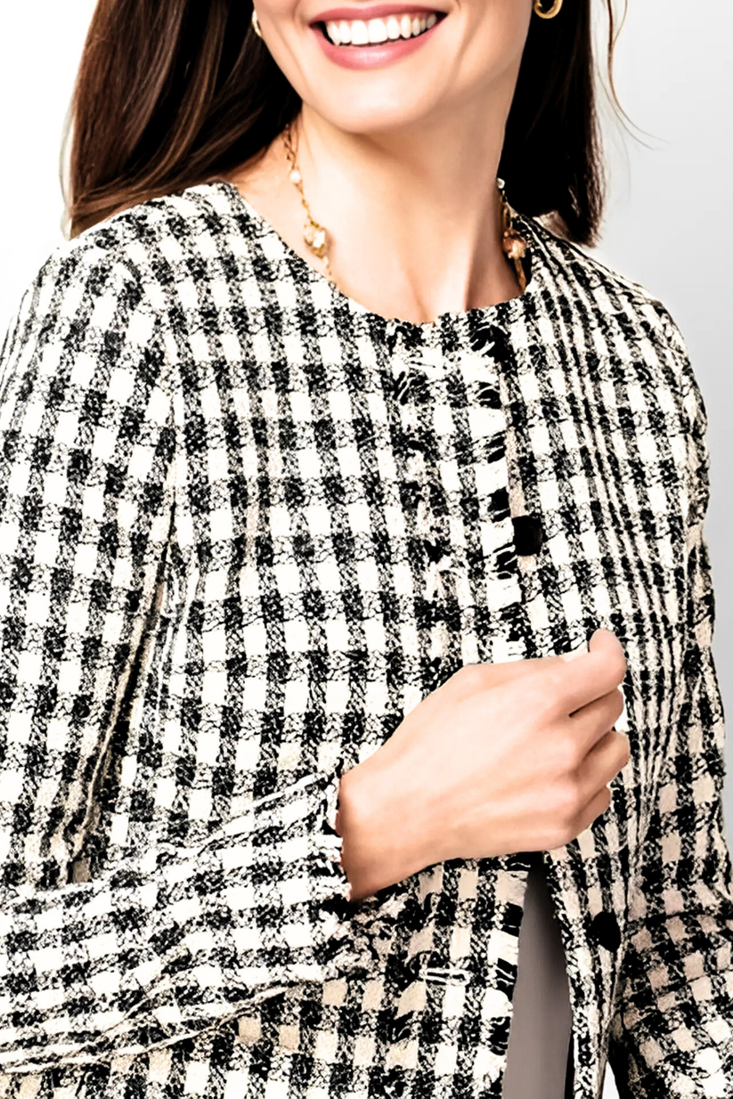 Black Gingham Tweed Jacket