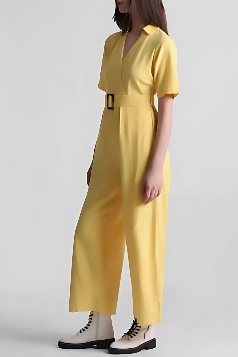 Yellow Wrap-Over Jumpsuit