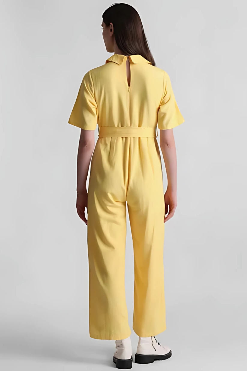 Yellow Wrap-Over Jumpsuit