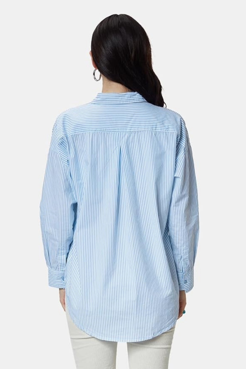 Blue Striped Boyfriend Shirt