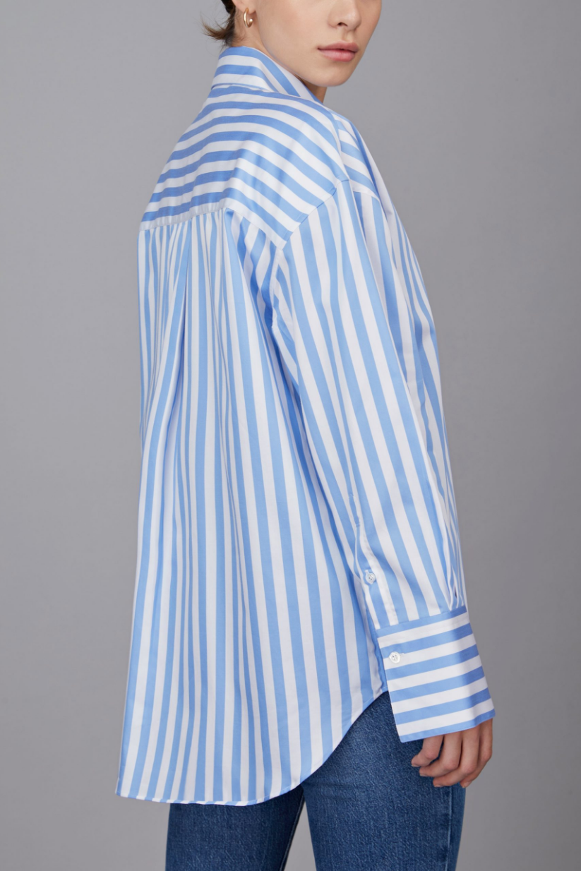 Blue Striped Boyfriend Shirt