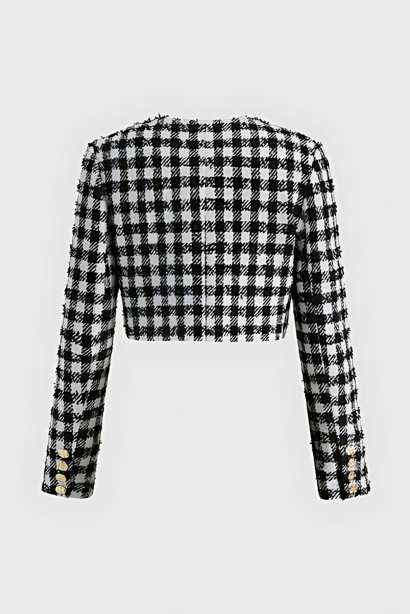 Black Checkered Tweed Jacket