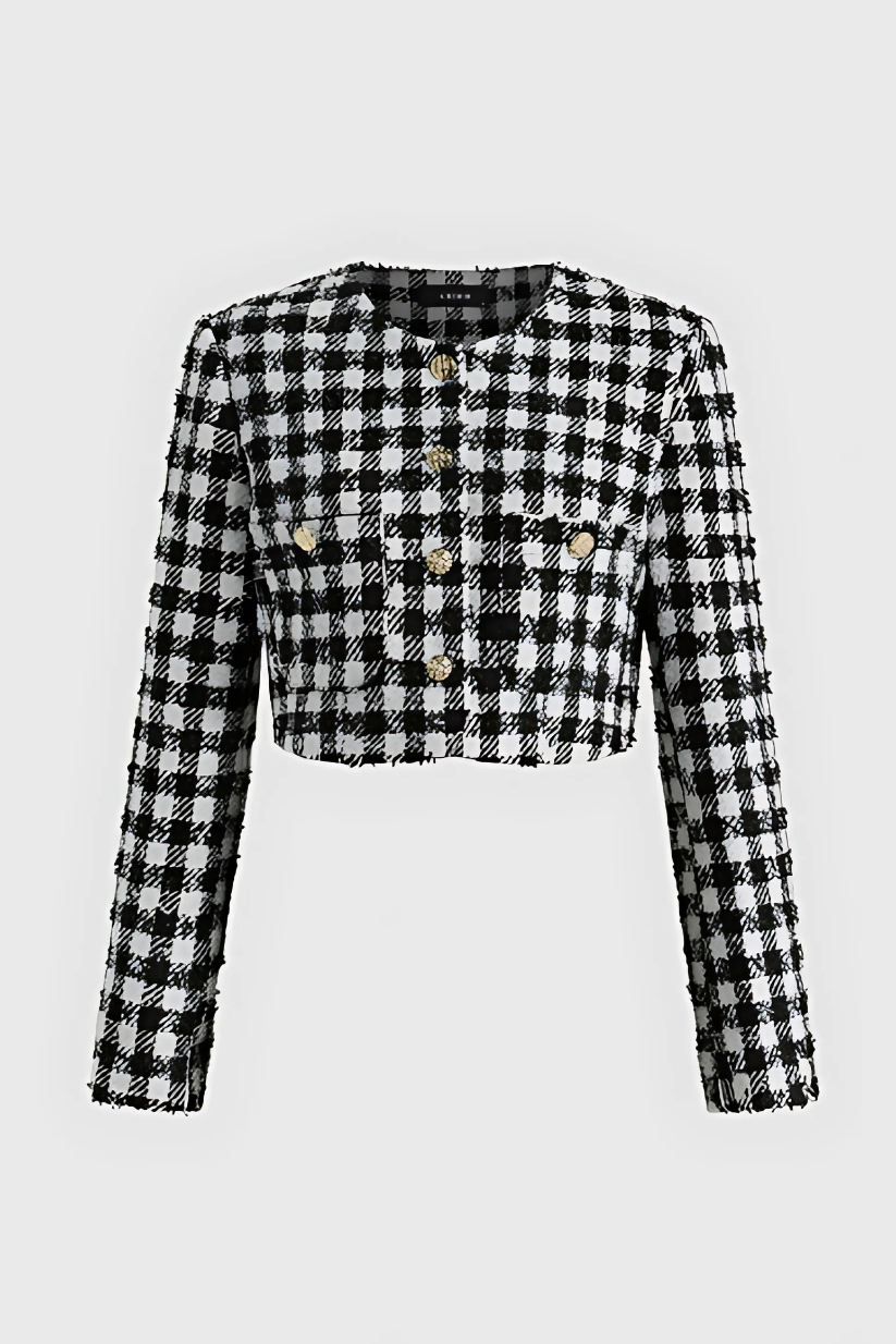 Black Checkered Tweed Jacket