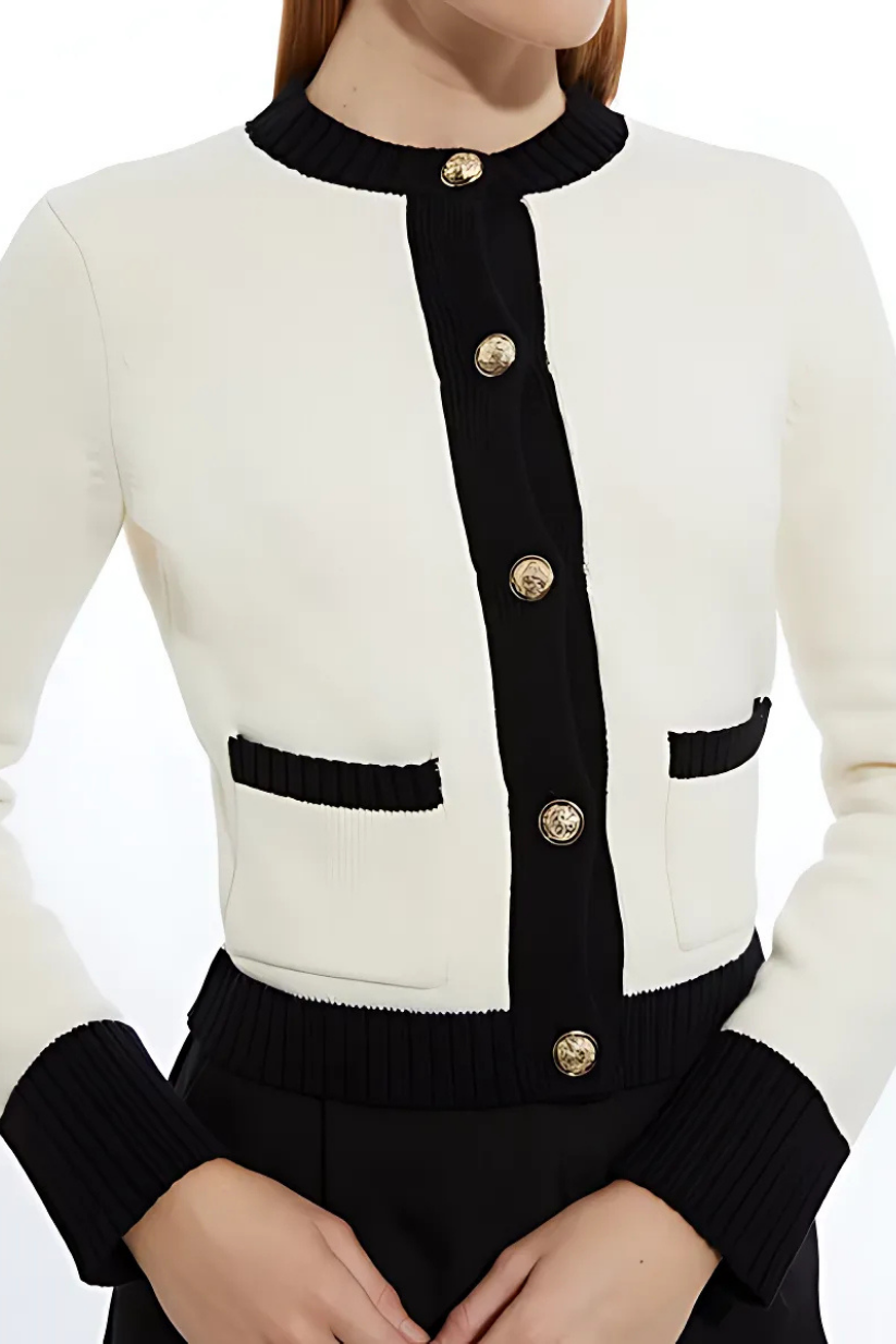 Egg-White Cropped Cardigan